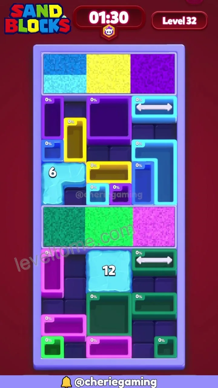 Sand Blocks Level 32 walkthrough preview