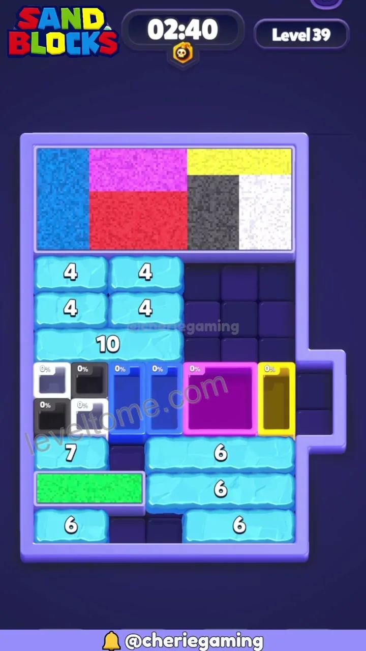 Sand Blocks Level 39 walkthrough preview