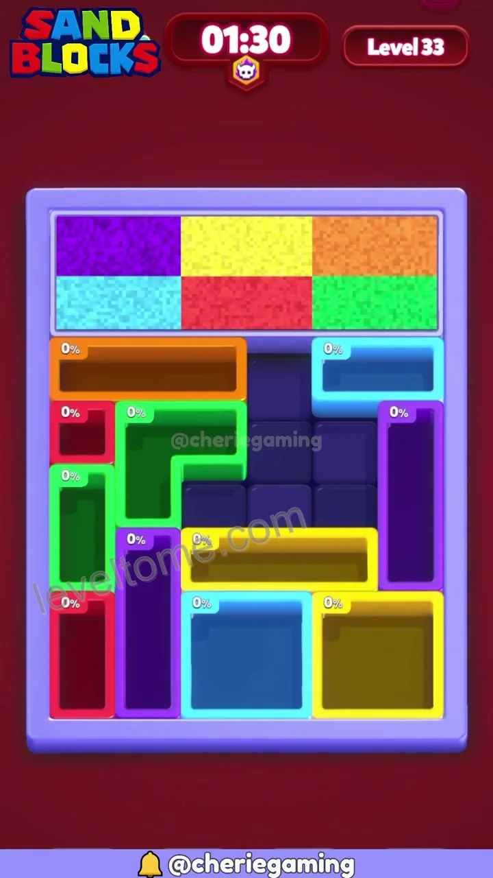 Sand Blocks Level 33 walkthrough preview
