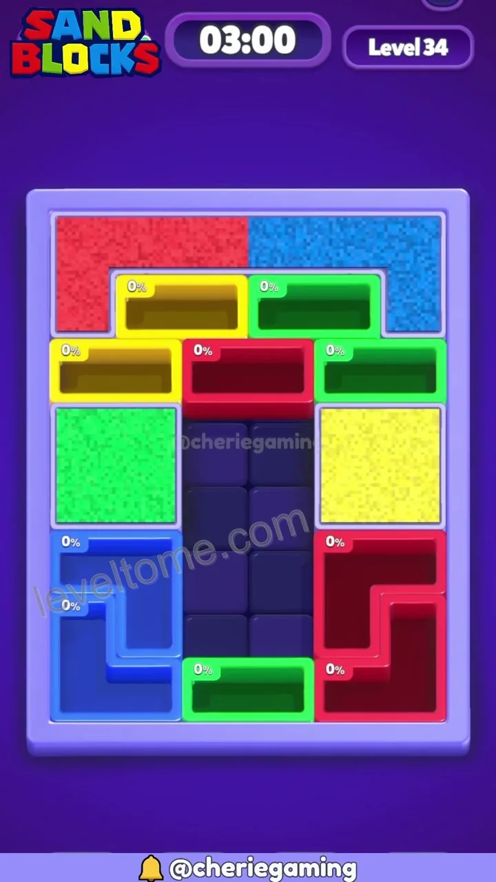 Sand Blocks Level 34 walkthrough preview